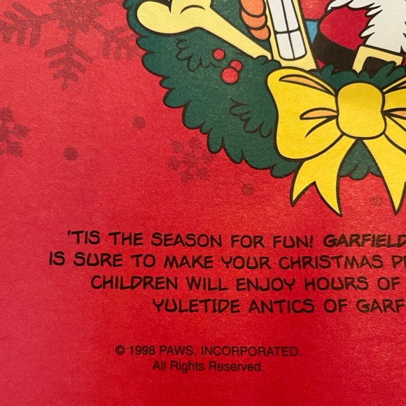 Vintage 1998 Garfield Promotional Christmas Colouring Book Holiday Fun Games Kid - Picture 3 of 7